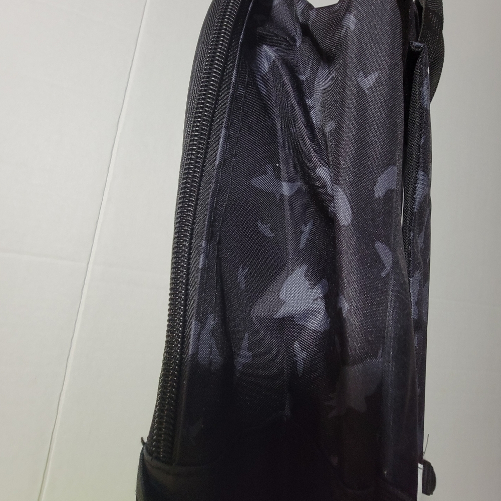 Black Backpack with Striped Design - Picture 8 of 9